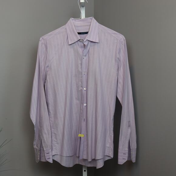 Zachary Prell Lavender Striped Button-Up Dress Shirt Men’s Size M - Picture 1 of 4